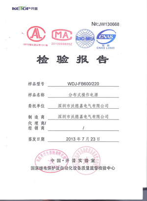 分布式操作电源-检验报告
